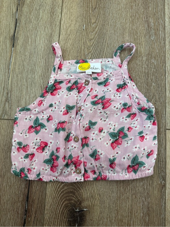 Mini Boden Other - Mini Boden Pink Strawberry-Print Girls' Tank Top